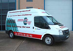 Absolute Tyres - van with livery