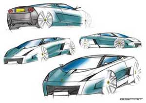 Lotus Esprit Re-design - initial sketches