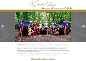 Hustle Entertainment website - desktop version