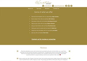 Hustle Entertainment website - desktop version