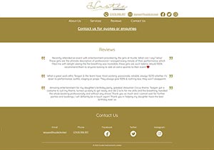 Hustle Entertainment website - desktop version