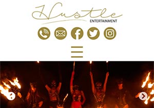 Hustle Entertainment website - mobile version