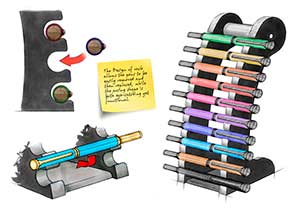 Pen Display Rack - initial sketches
